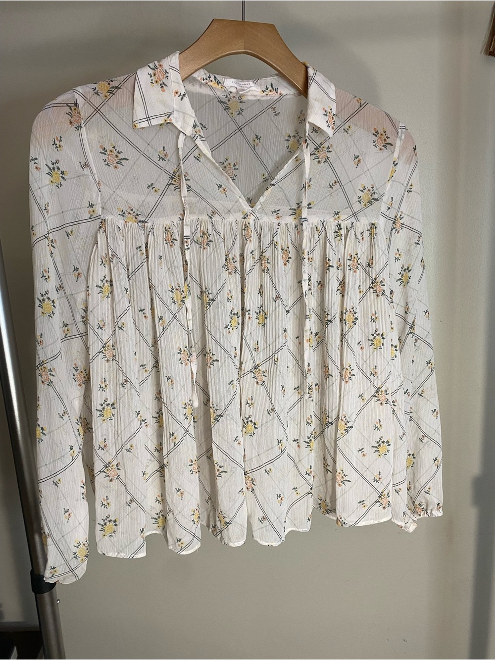 Cottage core floral babydoll blouse| Boho romantic prairie top| Lauren Conrad